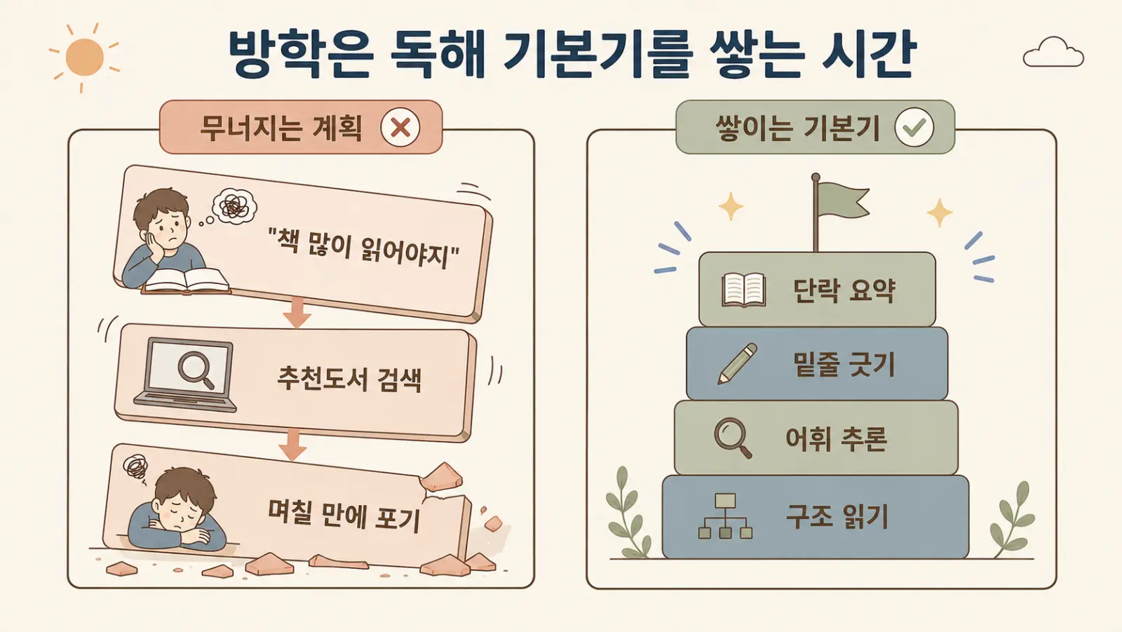 여름방학 독해력 공부법, 추천도서 목록보다 먼저 할 일