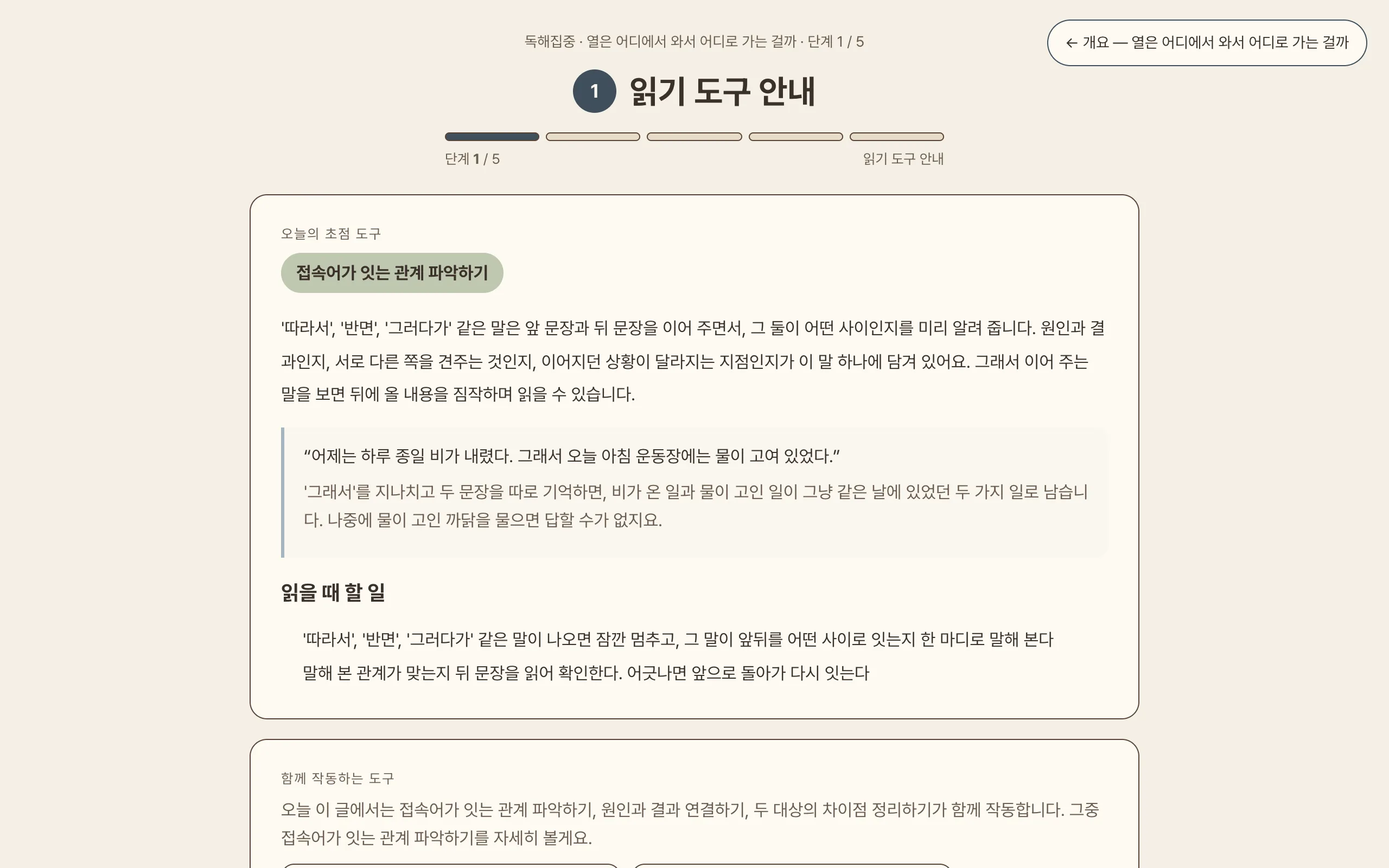 안내 단계 실제 화면